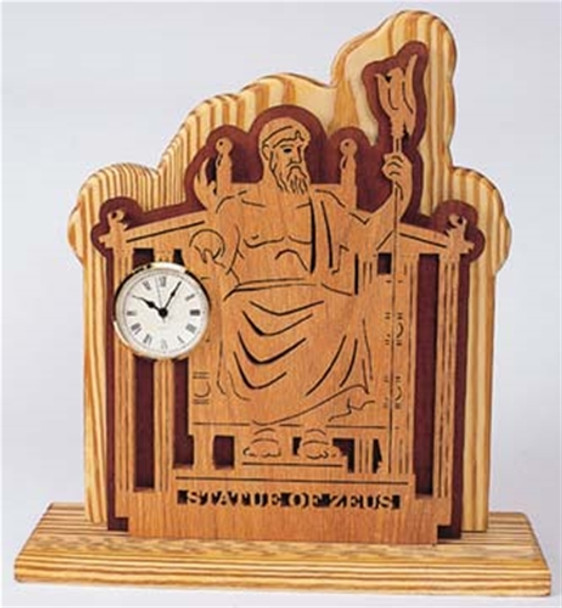 This is a finished cut-out with a clock insert using the Statue of Zeus Clock Pattern.