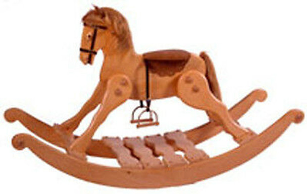 This is what the finished toy looks like when using the Classic Large Rocking Horse Woodworking Plan