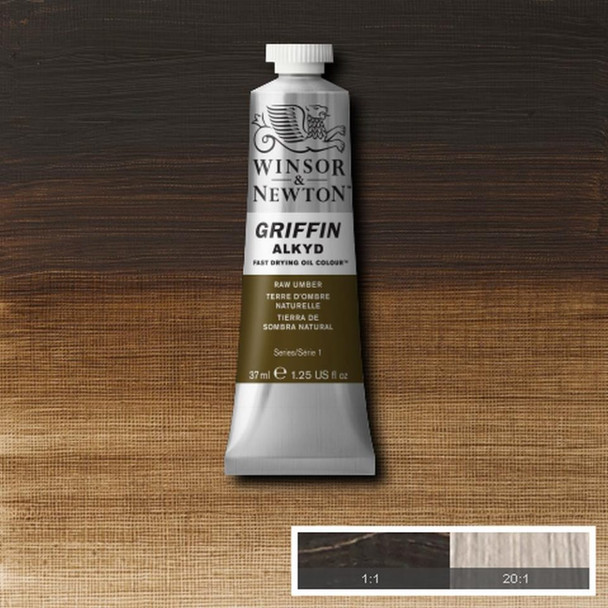 Fade the  Raw Umber Paint color from dark to light with the different thinning mixtures