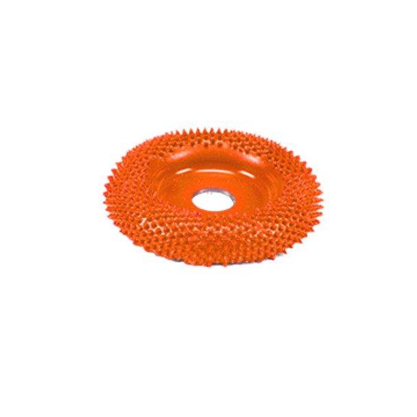 A SaburrTooth 2" Round Face Wheel Ex-Coarse in orange.