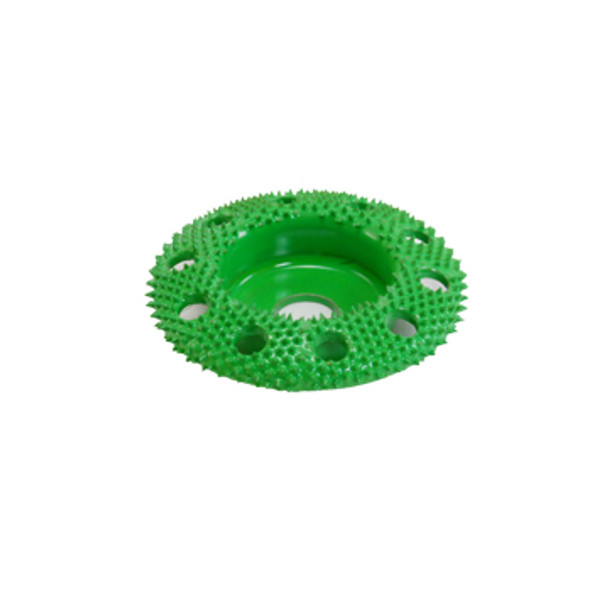 SaburrTooth 2" Disc Wheel Flat Face W/ Holes Coarse Grit in green.