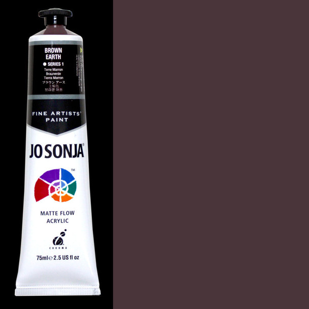 A look at the 2.5 ounce tube of Jo Sonya Brown Earth Acrylic Paint Jo Sonya Brown Earth Acrylic Paint.