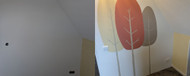 Klantproject | Speelse muurschildering met warme kleuren