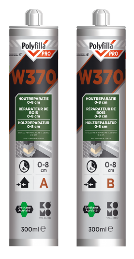 Polyfilla Pro W370 Sneldrogende houtreparatiepasta 2K