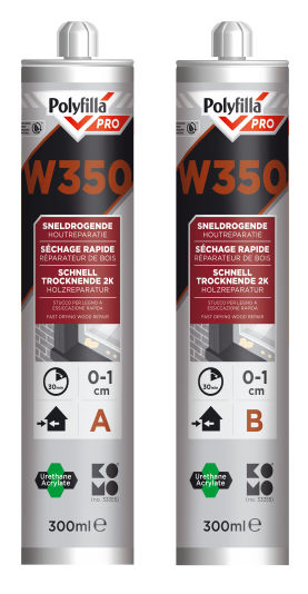 Polyfilla Pro W350 Sneldrogende Houtreparatiepasta 2K