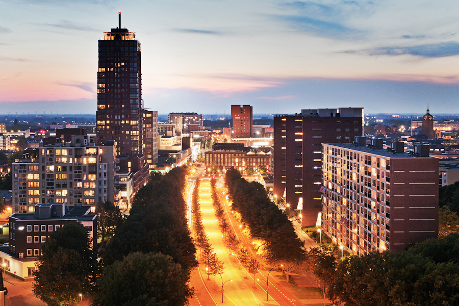 Sfeervol straatbeeld van Enschede