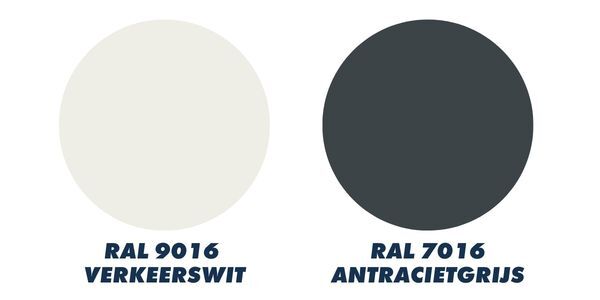 RAL 9016 en RAL 7016 kleuren