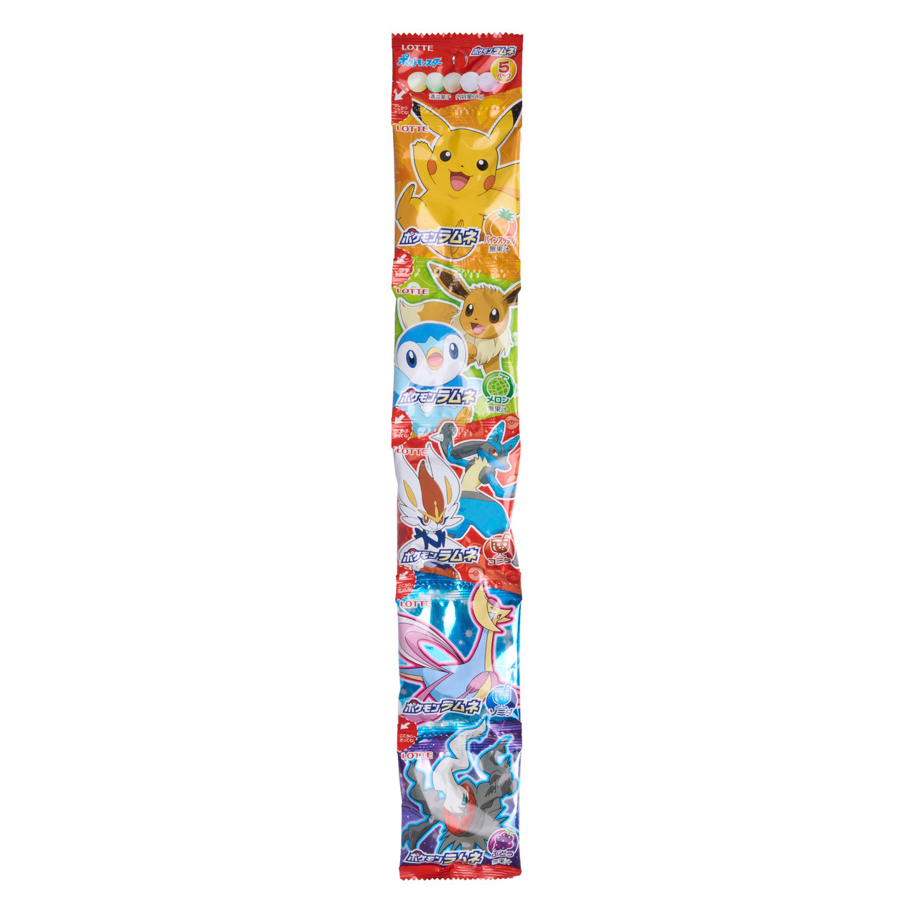 Lotte Pokemon Ramune Tablet Candy Set - 60 g, 5 packs - ジャパン