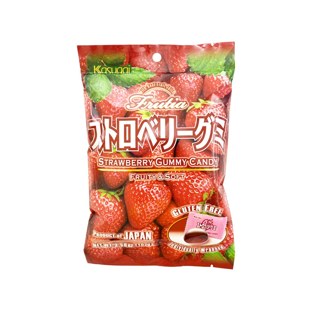 Kasugai Strawberry Gummy Candy - 102 g - ジャパンセンター