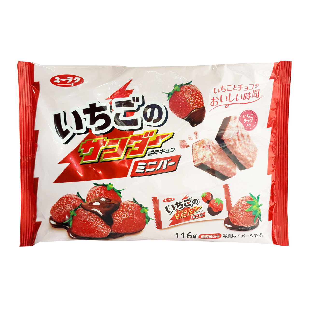 Yuraku Strawberry Thunder Mini Cookie Bar Share Pack - 116 g