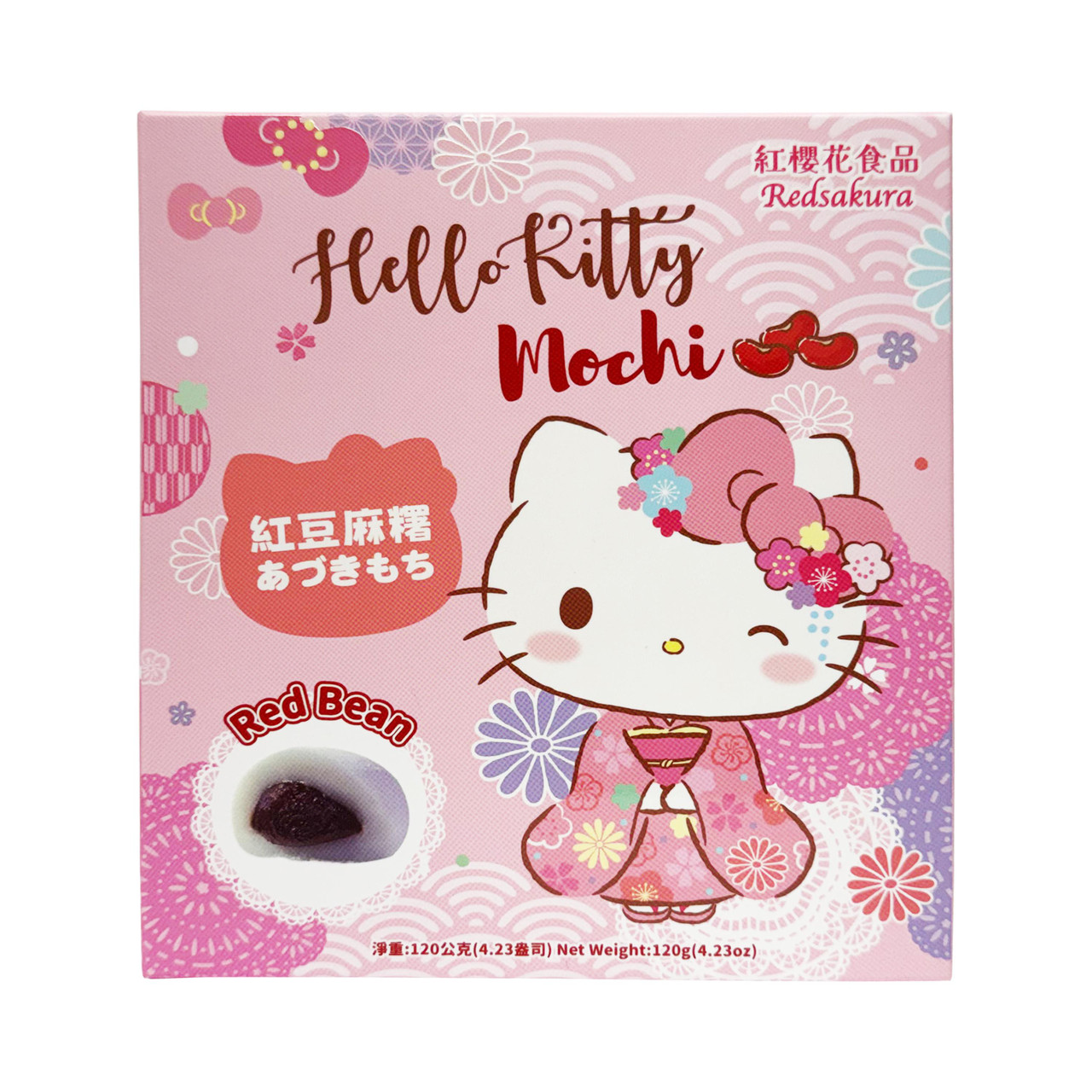 Red Sakura Hello Kitty Red Bean Mochi - 120 g, 8 pieces - ジャパン 