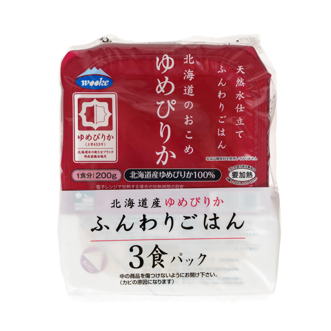 Wooke Microwaveable Yumepirika Rice - 600 g, 3 servings - ジャパン