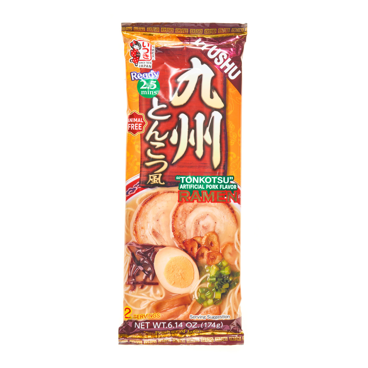 Itsuki Kyushu Style Tonkotsu Pork Stock Flavoured Ramen Noodles - 174 g