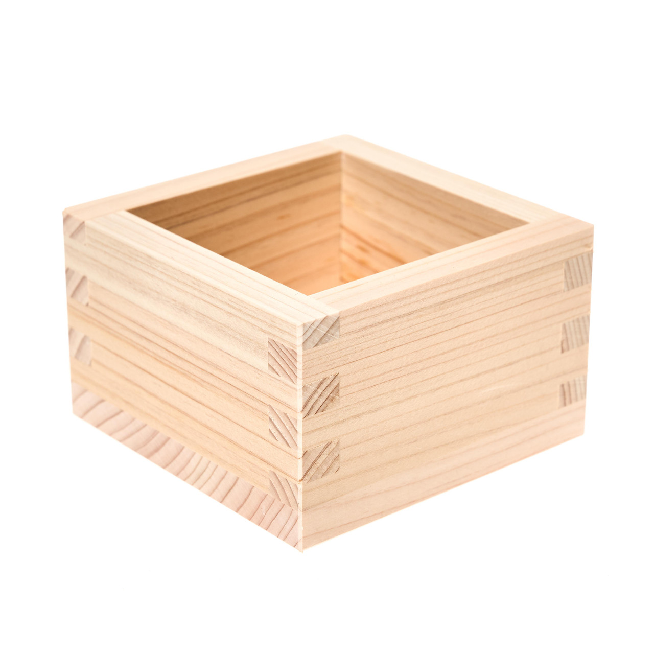 Wooden Masu Cup Natural, Demekin Goldfish Imprint - 95 g - Japan