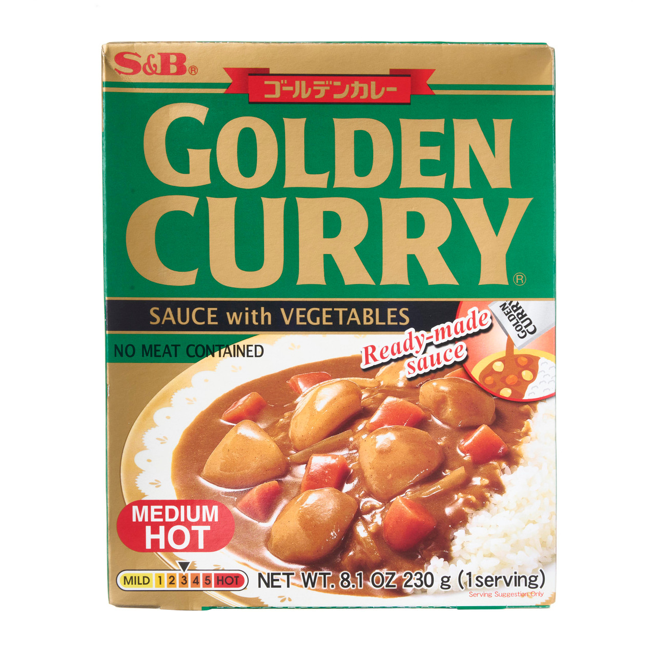 S&B Instant Golden Curry Sauce, Medium Hot - 230 g, 1 serving