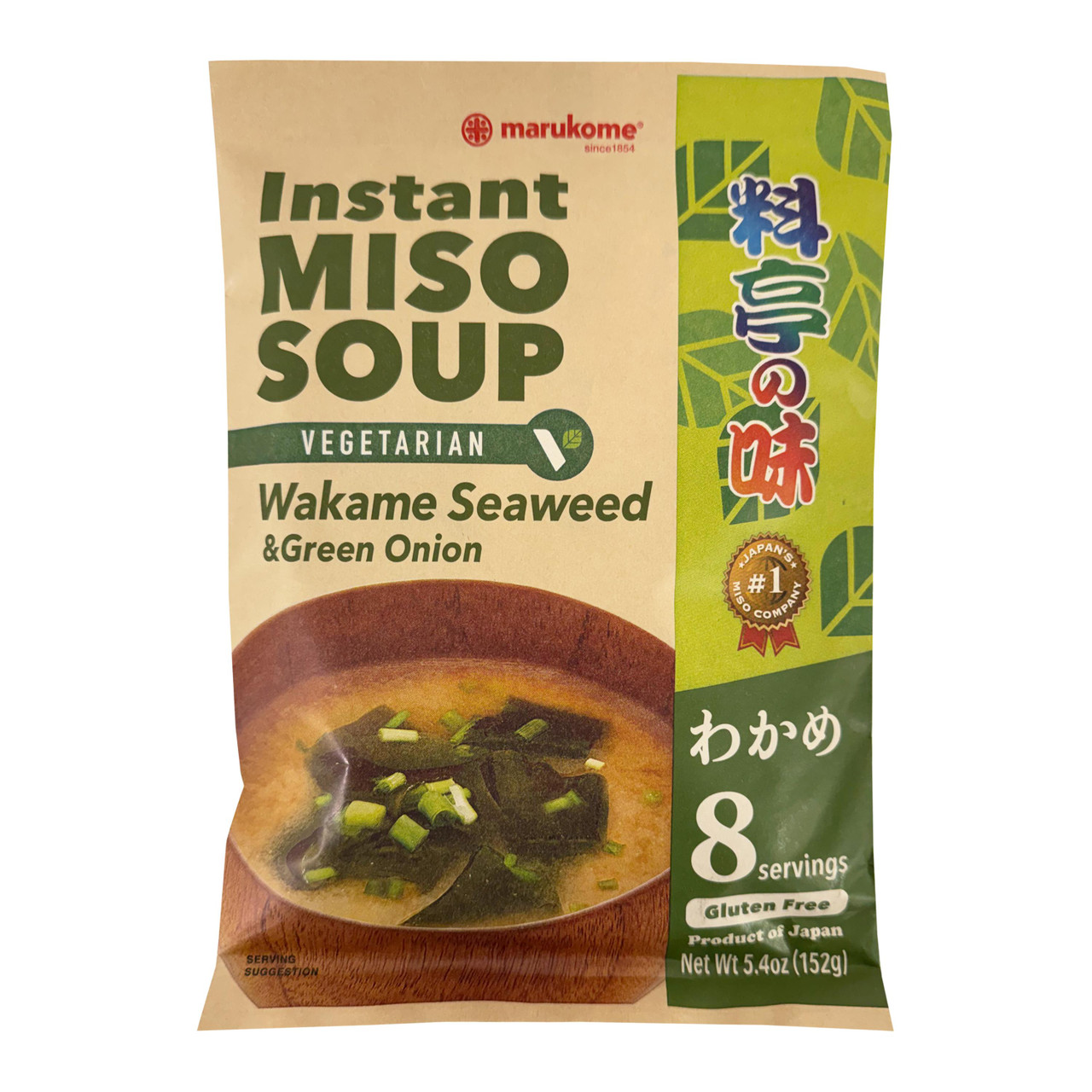 Marukome Vegetarian Instant Miso Soup Wakame Seaweed and Green 