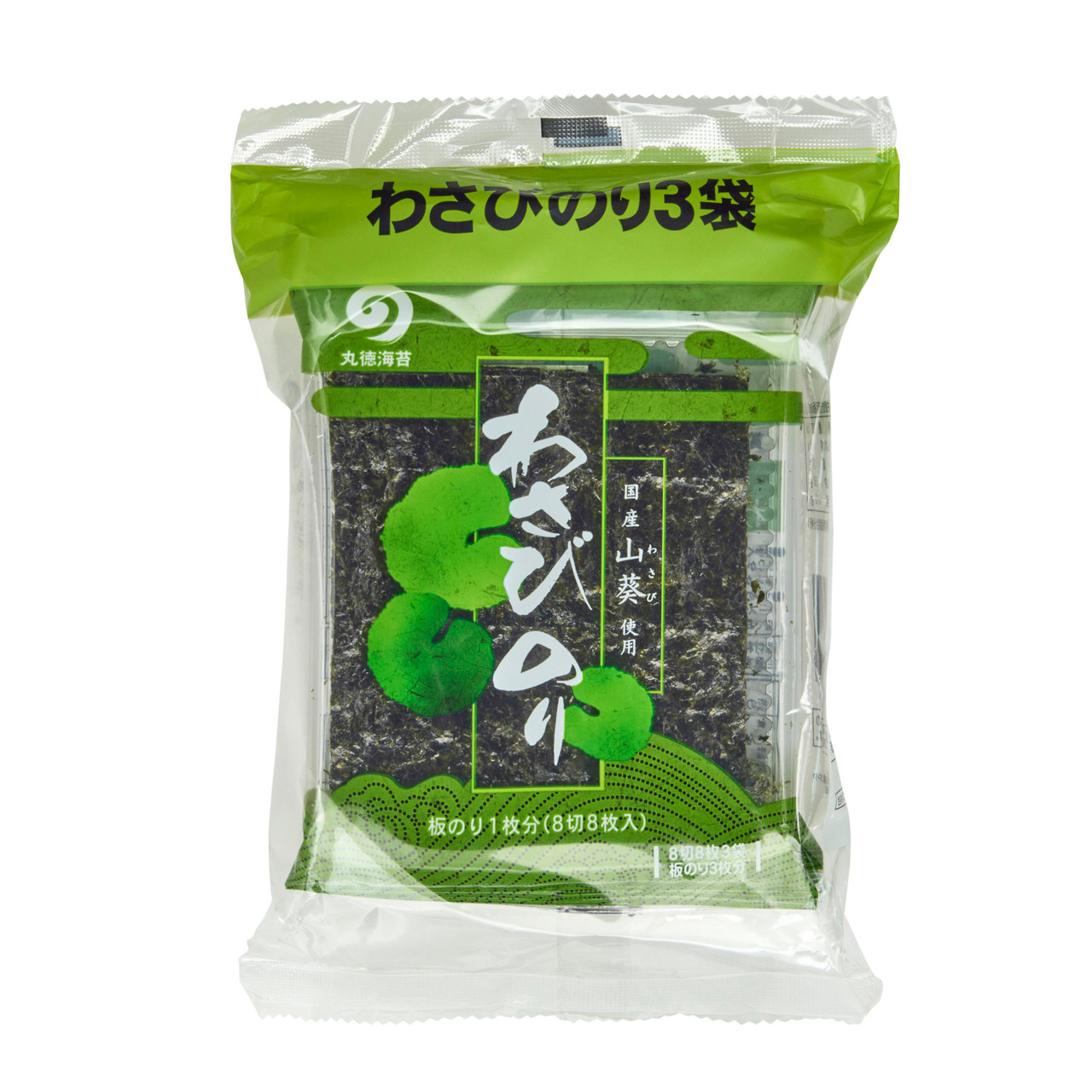 Marutoku Wasabi Flavoured Nori Seaweed - 7 g, 3 packs - ジャパン