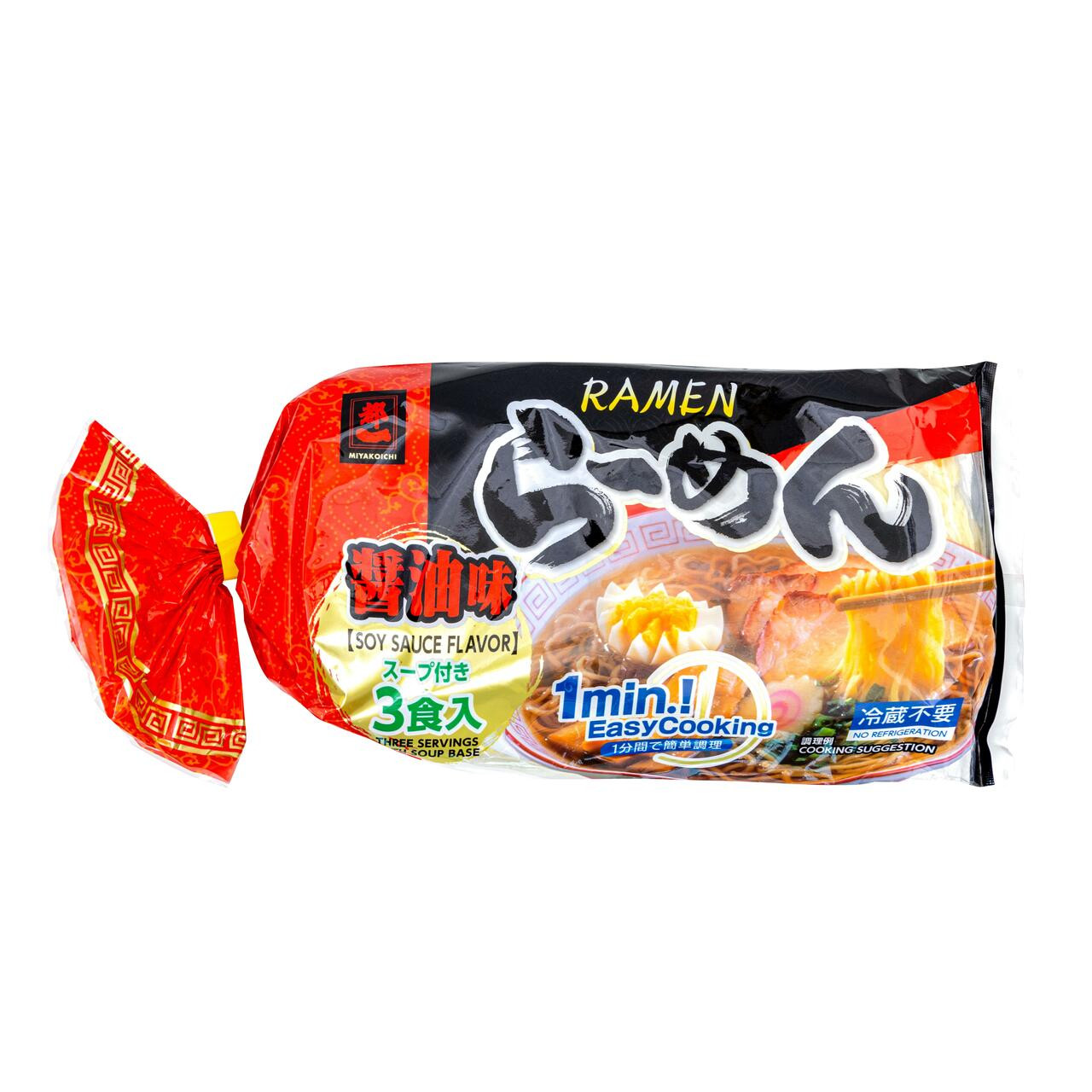 Miyakoichi Pre-Cooked Soy Sauce Ramen - 600 g, 3 servings