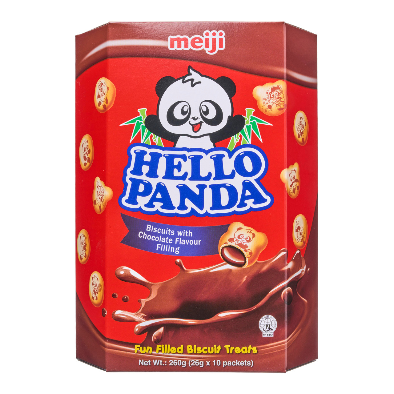Meiji Hello Panda Biscuits Choco Cream Share Pack - 260 g, 10