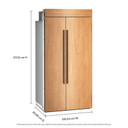 Kitchenaid® 25.5 Cu. Ft. 42" Built-In Panel-Ready Side-by-Side Refrigerator with Platinum Interior KBSN742TPA