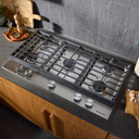 Kitchenaid® Gas-on-Metal Cooktop with 5 Versatile Burners and Edge-to-Edge Cast-Iron Grates KCGK336SSS