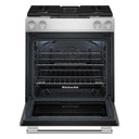 Kitchenaid® 30-Inch 4-Burner Dual Fuel Downdraft Slide-In Range KSDV730TPS