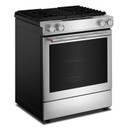 Kitchenaid® 30-Inch 4-Burner Dual Fuel Downdraft Slide-In Range KSDV730TPS