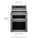 Kitchenaid® 30-Inch 5 Burner Electric Double Oven Convection Range YKFED500ESS