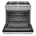 KitchenAid® 36'' Smart Commercial-Style Dual Fuel Range with 6 Burners KFDC506JBK