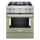 KitchenAid® 30'' Smart Commercial-Style Dual Fuel Range with 4 Burners KFDC500JAV