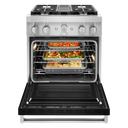 KitchenAid® 30'' Smart Commercial-Style Dual Fuel Range with 4 Burners KFDC500JBK