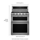 Kitchenaid® 30-Inch 5 Burner Dual Fuel Double Oven Convection Range KFDD500ESS