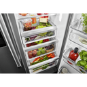 Kitchenaid® 19.9 cu ft. Counter-Depth Side-by-Side Refrigerator with Exterior Ice and Water and PrintShield™ finish KRSC700HPS