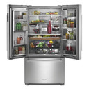 Kitchenaid® 23.8 cu. ft. 36" Counter-Depth French Door Platinum Interior Refrigerator with PrintShield™ Finish KRFC704FPS