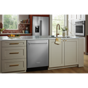 Kitchenaid® 23.8 cu. ft. 36 Counter-Depth French Door Platinum Interior Refrigerator with PrintShield™ Finish KRFC704FPS