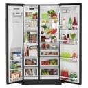 Kitchenaid® 22.6 cu ft. Counter-Depth Side-by-Side Refrigerator with Exterior Ice and Water and PrintShield™ finish KRSC703HBS
