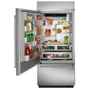 Kitchenaid® 20.9 Cu. Ft. 36 Width Built-In Stainless Bottom Mount Refrigerator with Platinum Interior Design KBBL306ESS