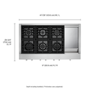 KitchenAid® 48'' 6-Burner Commercial-Style Gas Rangetop with Griddle KCGC558JSS