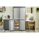 Kitchenaid® 19.4 cu. ft. 36-inch wide Counter-Depth 4-Door Refrigerator with PrintShield™ Finish KRQC506MPS