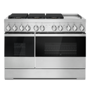 Jennair® NOIR™ 48 Dual-Fuel Professional Range with Chrome-Infused Griddle JDRP548HM