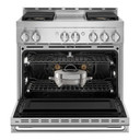 Jennair® 36" NOIR™ Gas Professional-Style Range with Chrome-Infused Griddle JGRP536HM