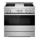 Jennair® 36 NOIR™ Gas Professional-Style Range with Chrome-Infused Griddle JGRP536HM