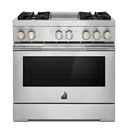 Jennair® 36" RISE™ Dual-Fuel Professional-Style Range with Chrome-Infused Griddle and Steam Assist JDSP536HL