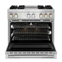 Jennair® RISE™ 36 Dual-Fuel Professional Range with Chrome-Infused Griddle and Steam Assist JDSP536HL