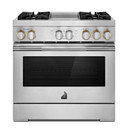 Jennair® 36" RISE™ Dual-Fuel Professional-Style Range with Chrome-Infused Griddle JDRP536HL