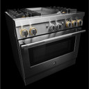 Jennair® 36" RISE™ Dual-Fuel Professional-Style Range with Chrome-Infused Griddle JDRP536HL