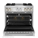Jennair® 36" RISE™ Dual-Fuel Professional-Style Range with Chrome-Infused Griddle JDRP536HL