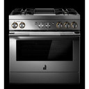 Jennair® 36" RISE™ Dual-Fuel Professional-Style Range with Chrome-Infused Griddle JDRP536HL