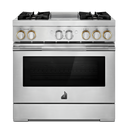 Jennair® RISE™ 36 Dual-Fuel Professional Range with Chrome-Infused Griddle JDRP536HL