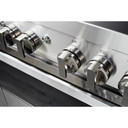 Jennair® NOIR™ 48" Dual-Fuel Professional Range with Chrome-Infused Griddle and Gas Grill JDRP748HM